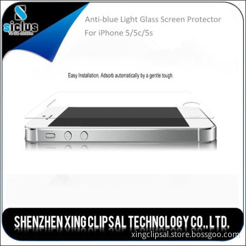 9h Hardness Premium Anti-blue Light Electroplating tempered glass screen protector for iPhone 5